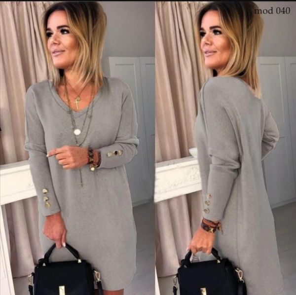 Tunic dress angora soft gray A133