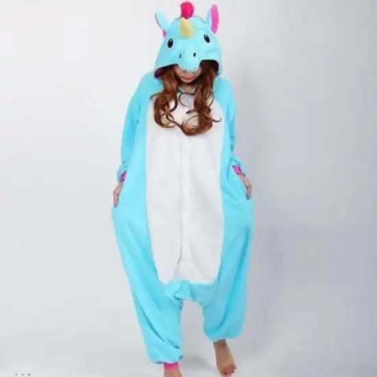 Kigurumi for adults pajamas Unicorn blue