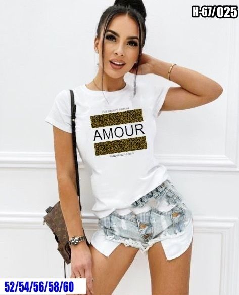 T-shirt Size Plus AMOUR White SV