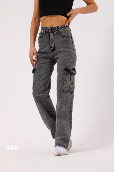 Tube jeans with hip pocket dark gray AN123