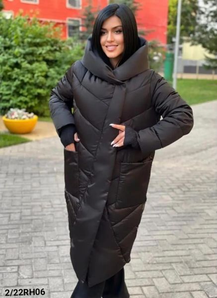 Bolone coat Size Plus with hood black RH06