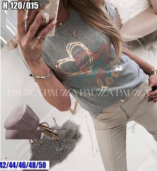 T-shirt heart LOVE gray New price SV SN