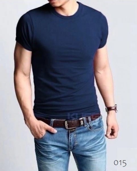 Men's plain T-shirt dark blue VD107