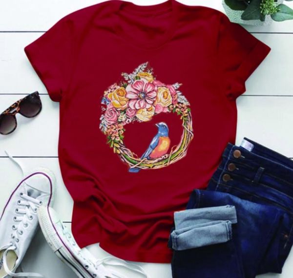 T-shirt Bird of Happiness Bordeaux IN_New price