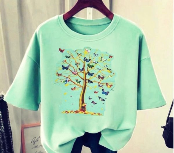 T-shirt butterfly tree mint T124