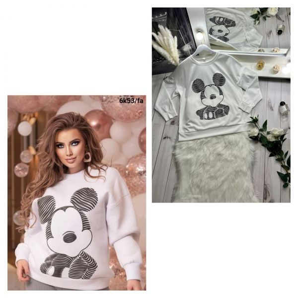 Jacket Size Plus with Mickey print white K53