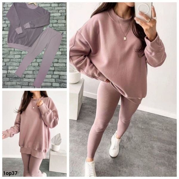 Suit Size Plus sweatshirt with fleece and leggings noodles powder OP37