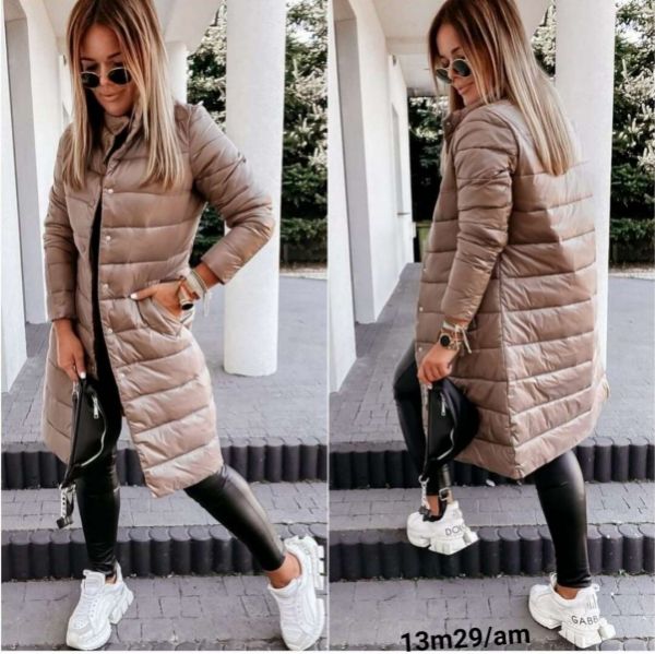 Quilted coat Size Plus beige M98 M29 11.23