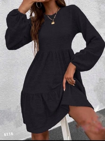 Tiered angora dress soft graphite KH745