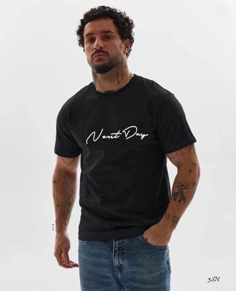 Men's T-shirt with the inscription Nent day black SN