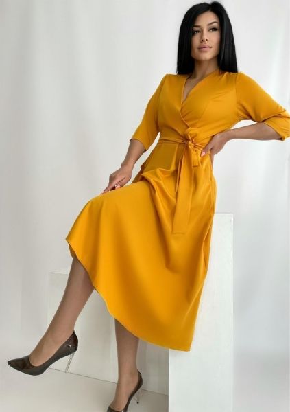 Light yellow wrap dress RH122