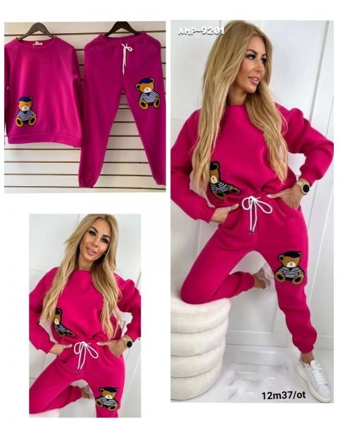 Suit sweatshirt and trousers with raspberry bears M37