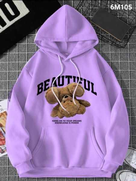 Sweatshirt with lilac bear M105 RX