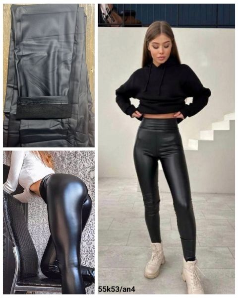 Leather-look leggings with fleece 10.23 K53