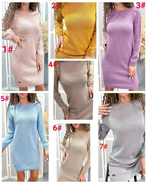 Knitted tunic without neck different D31