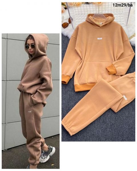 Fleece suit valiri hoodie and trousers beige 10.23 M29