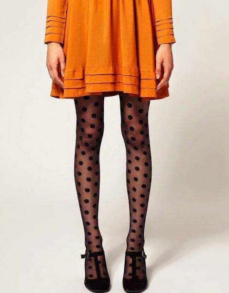 Black polka dot tights 12A03_New price