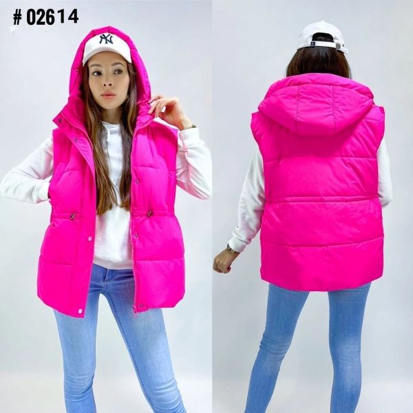 Bolone vest with hood 026 hot pink DIM