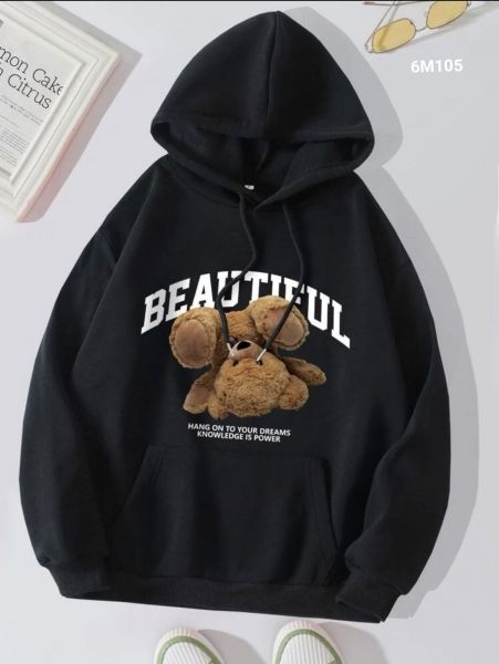 Sweatshirt with teddy bear Black M105 RX