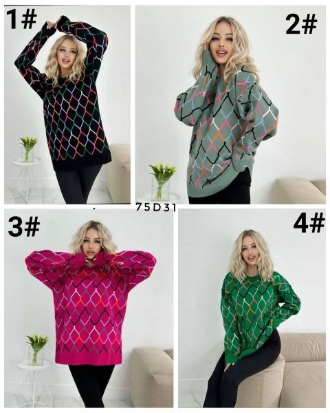 Knitted blouse honeycomb D31