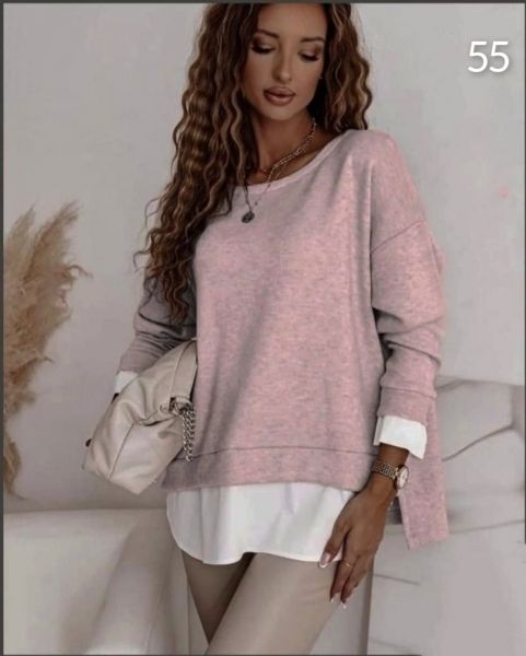 Angora blouse soft blende powder KH A133