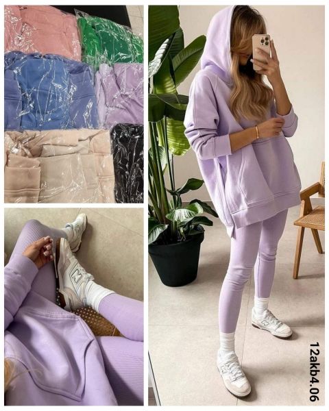 Suit sweatshirt with fleece and leggings noodles lilac 10.23 AKB4.6