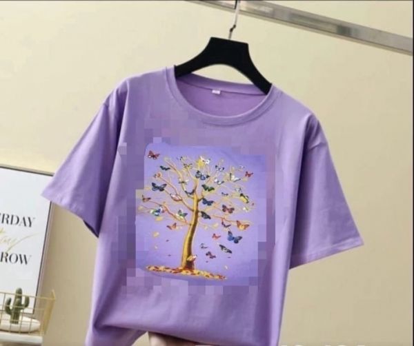 T-shirt butterfly tree lilac T124