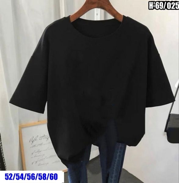 T-shirt Size Plus plain Black SV