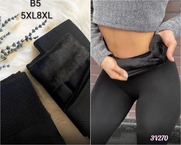 Leggings SIZE PLUS winter with fur B5 black V270