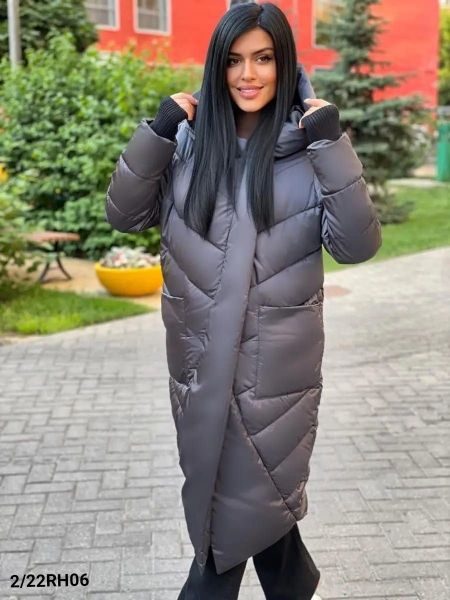 Bolone coat Size Plus with hood dark gray RH06