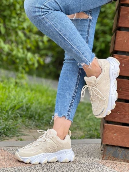 Sneakers with mesh 5215 beige RZ75