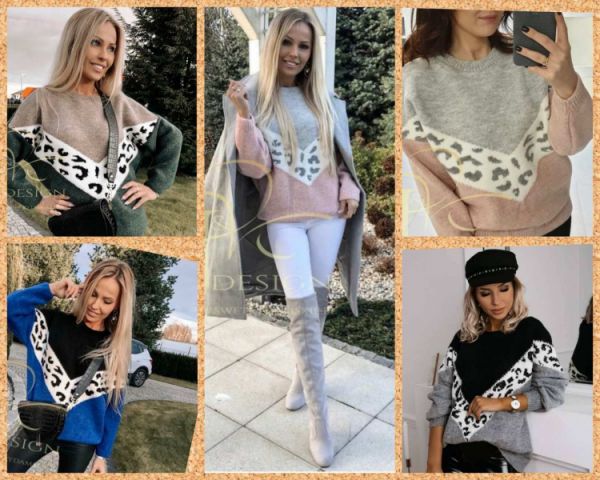 Knitted sweater insert leopard DN