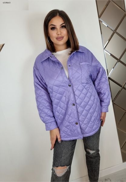 Quilted jacket SIZE PLUS lilac V219KB