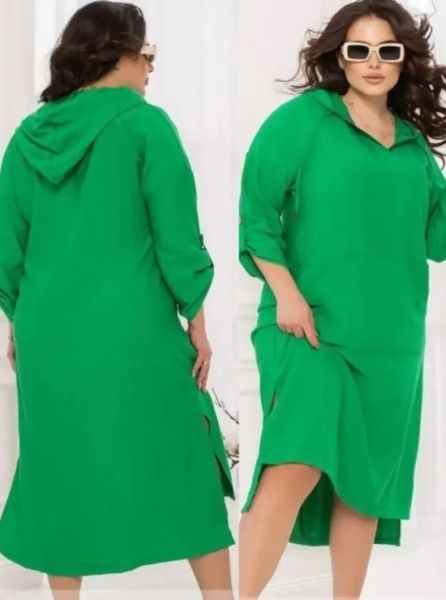 Dress with hood Size plus Singapore Green Rh06 10.23