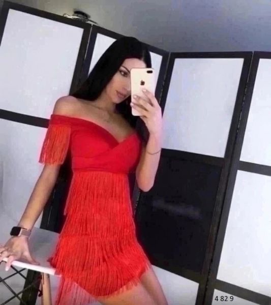 Dress Fringe red 4-82