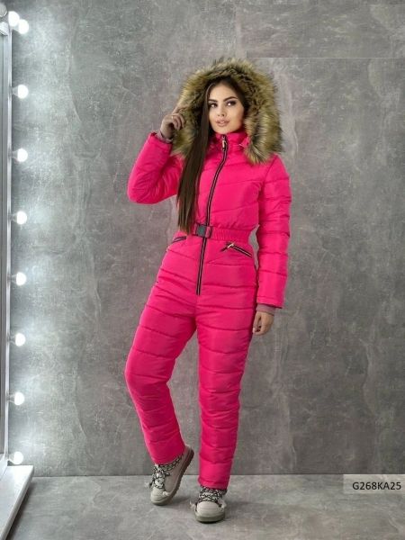 Bolognese overalls with fur, hot pink G268KA