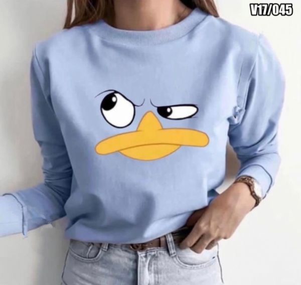 Sweatshirt with duck without hood blue SV