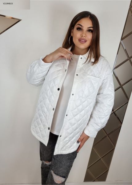 Quilted jacket SIZE PLUS white V219KB