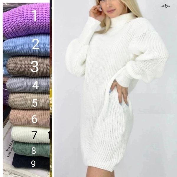 Knitted tunic with neck SN