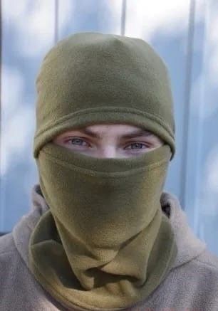 Men's khaki fleece balaclava