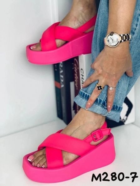 Stylish platform sandals M280-7 hot pink LSHI