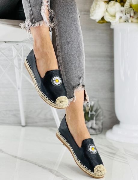 Black daisy slip-ons X113-1 LSHI