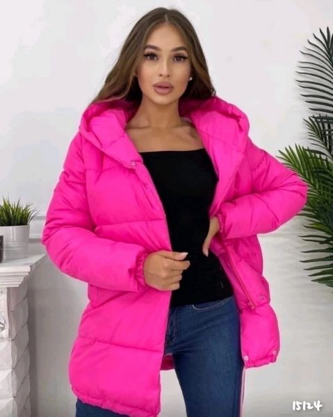 Marshmallow long jacket matte hot pink ZI T124