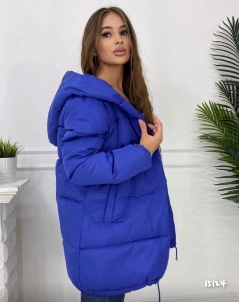 Marshmallow long jacket matte bright blue ZI T124