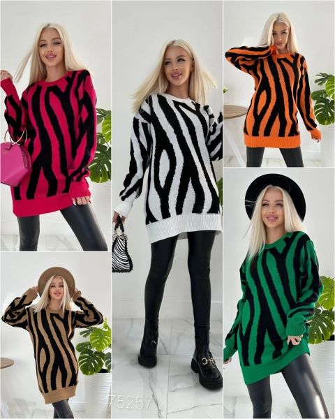 Knitted tunic tiger stripe ZI