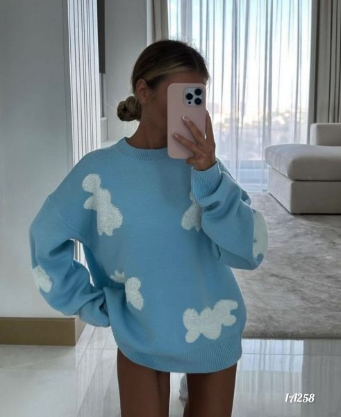 Sweater blue cloud A258