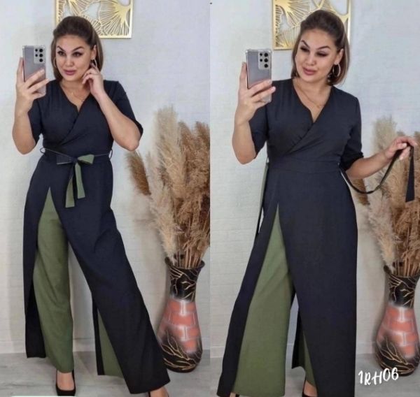 Jumpsuit light SIZE PLUS khaki trousers 10.23 RH06