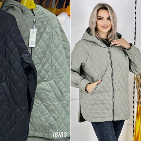 Quilted jacket Size plus pistachio A133