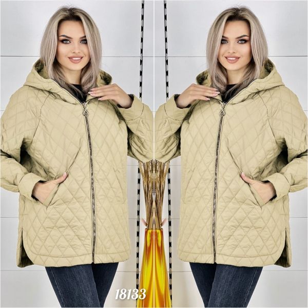 Quilted jacket Size plus creamy A133