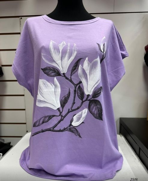 Loose T-shirt SIZE PLUS irises lilac IN